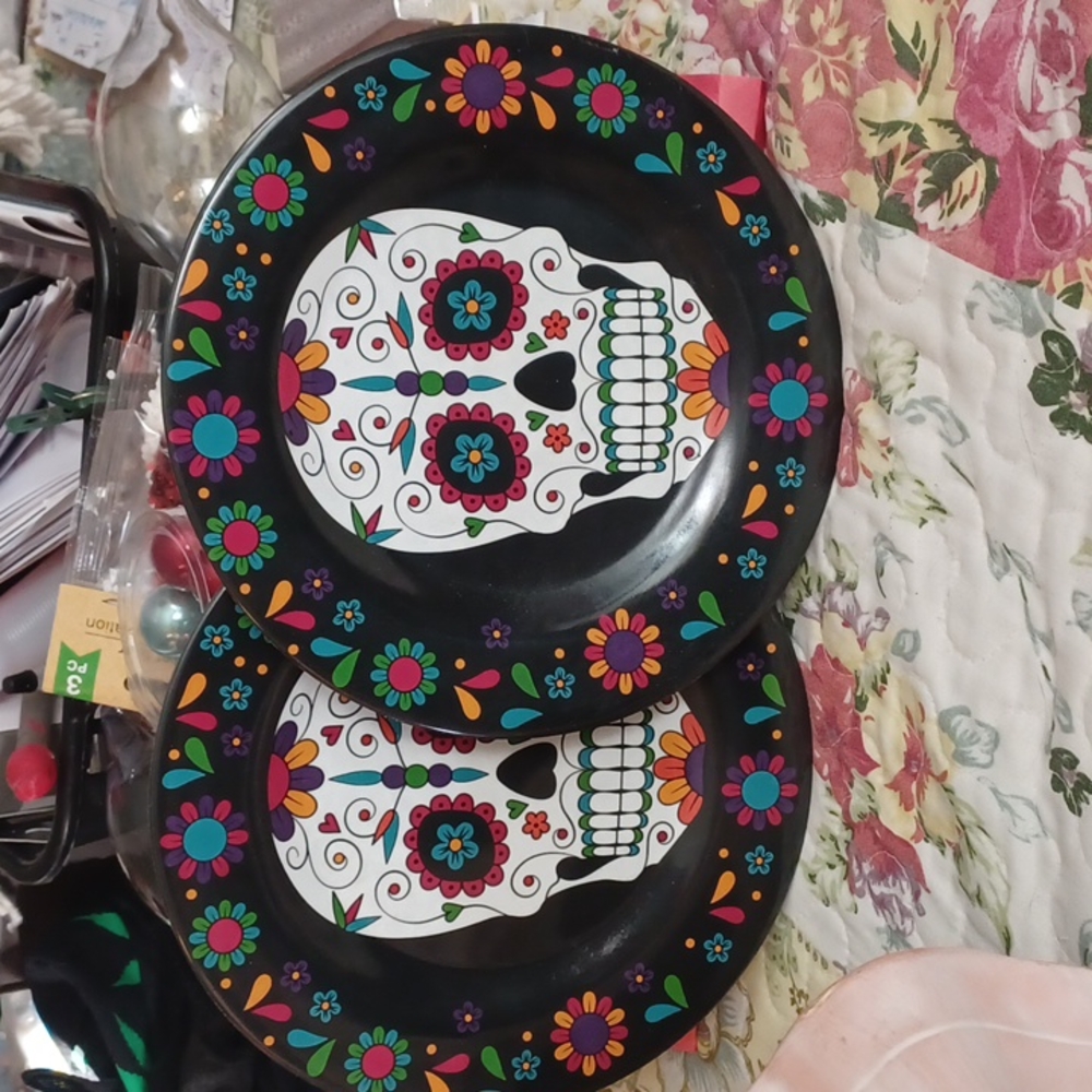 Day of the Dead Melamine Luncheon size plates